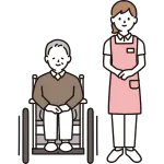 Male And Female Caregivers In Wheelchairs SVG Icon